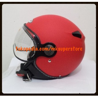 HM-2724 Zeus 210 Helm Retro Classic Impor Matt Red Doff Merah Doff Dop M L Xl Murah