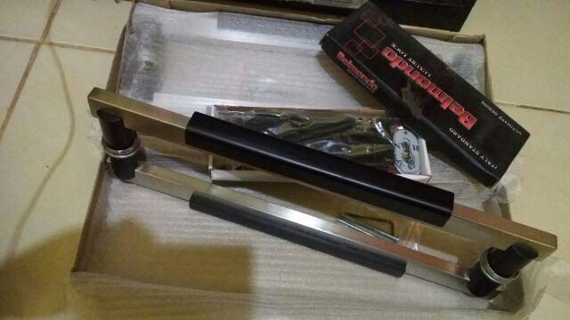 Paket Handle Pintu Stainless Baut Tembus 45cm + Body Pelor