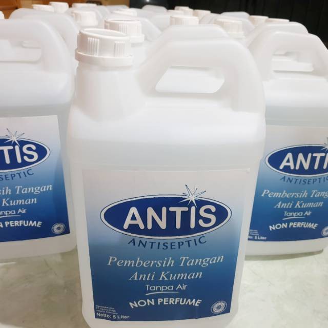 ANTIS HAND SANITIZER ANTISEPTIC GEL NON PERFUME REFILL 5 LITER