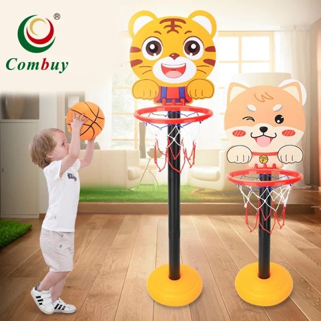 MAINAN RING BASKET ANAK KARAKTER ANIMAL SET BOLA BASKET