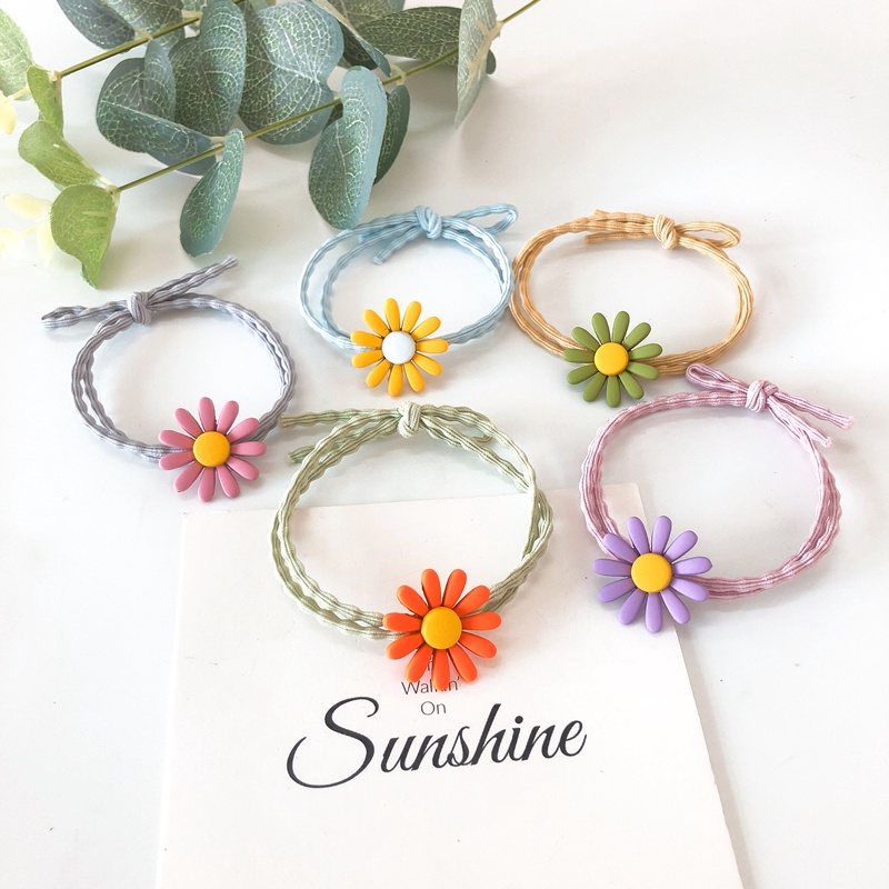 Ikat Rambut Desain Bunga Daisy Gaya Korea Untuk Wanita