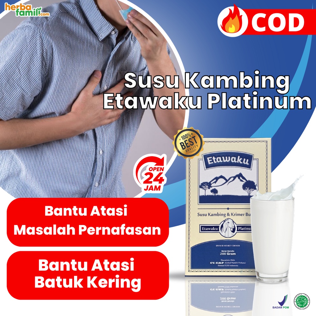 Etawaku Platinum – Susu Kambing Etawa Murni Rendah Gula Bebas Pengawet Bantu Atasi Masalah Pernafasan Asma Sesak Nafas