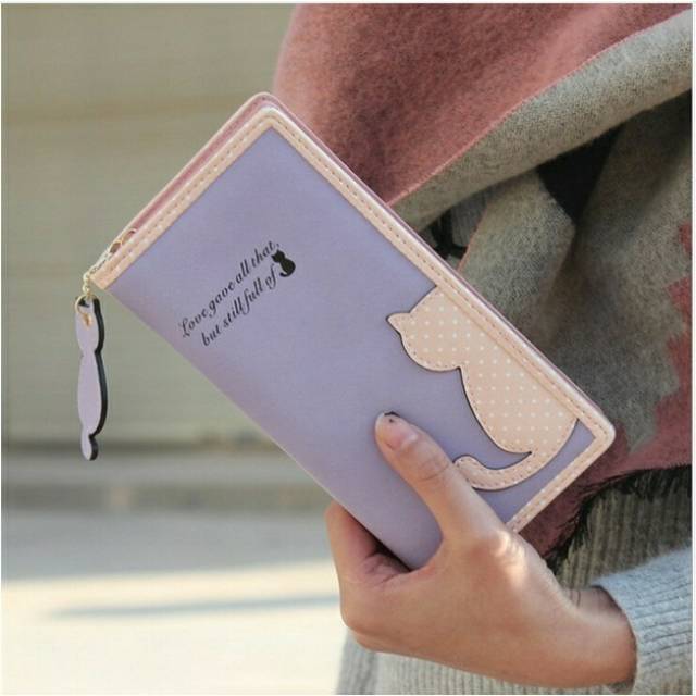 DOMPET WANITA shadow cat - dompet panjang wanita KOREAN  FASHION WALLET