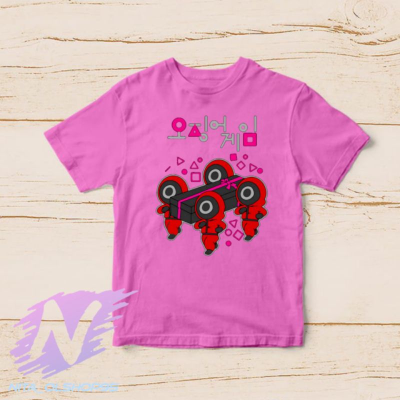 baju anak squid game kaos squid game logo karakter