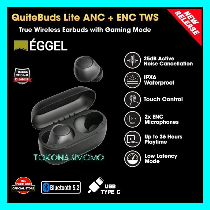Eggel Quietbuds Lite ANC + ENC TWS True Wireless Earbuds