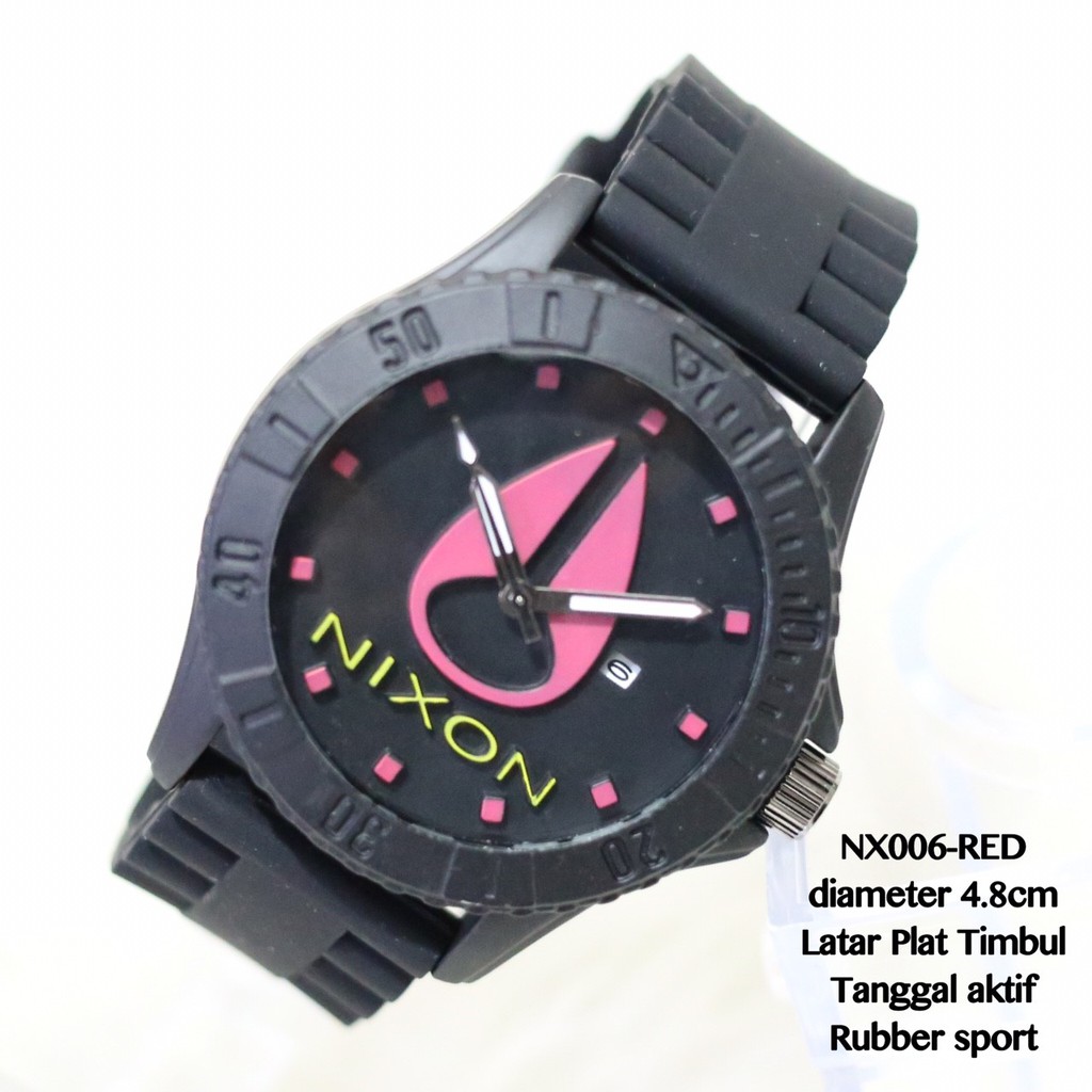 Jam tangan pria grosir NIXON rubber sporty casual tanggal aktif murah