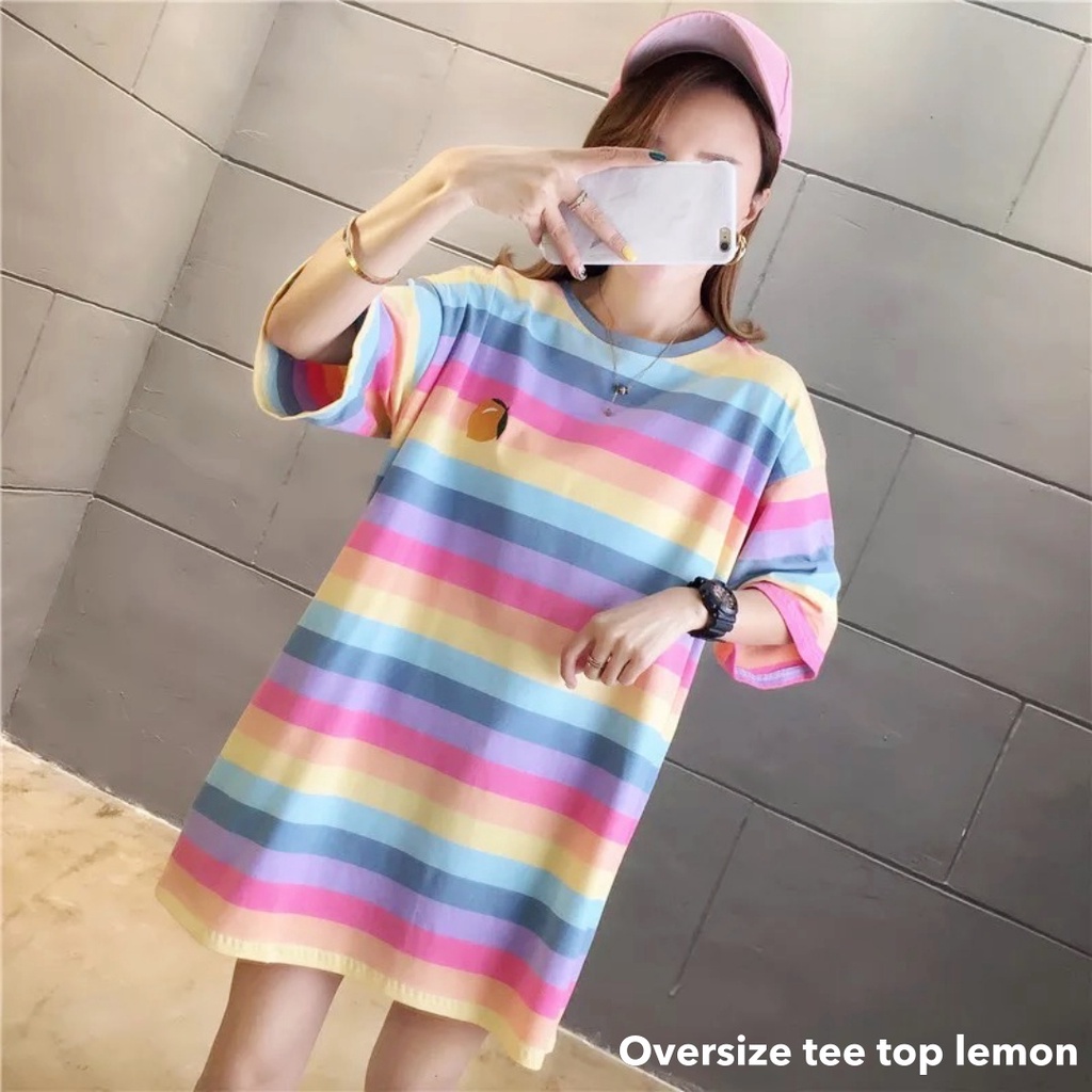 Oversize tee top lemon - Thejanclothes