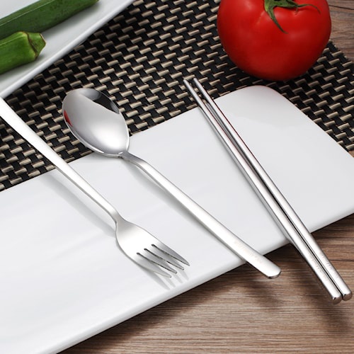 REA Set Sendok Garpu Stainless Steel Sumpit Korea Ala Korean Style Unik Lucu Aesthetic Estetik Mr DI
