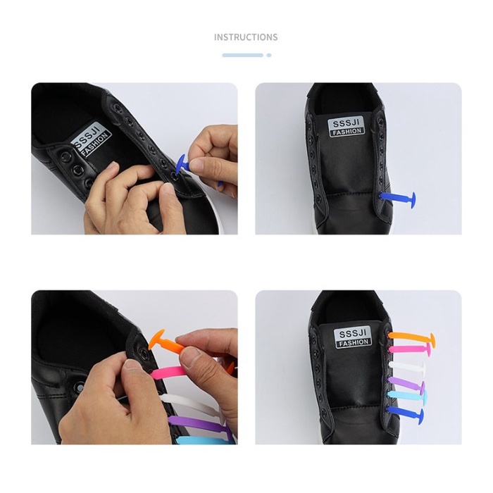 TOPPRICE Premium elastic lazy shoelace silicone Tali Sepatu Silikon elastis KB17