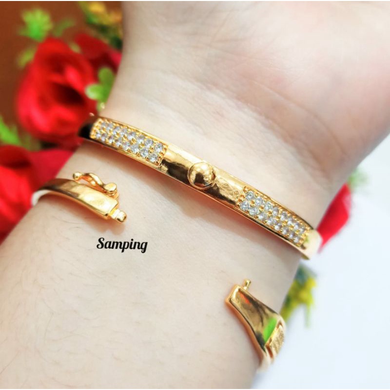 Gelang Tangan Bangkok Dewasa Permata Zircon Berbagai motif perhiasan wanita Gold limited edition