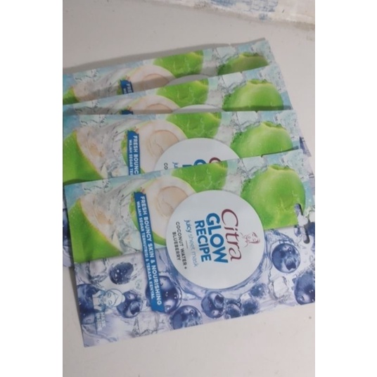 CITRA GLOW recipe juicipe ,coconut water + blueberry [masker  wajah] x 3pc