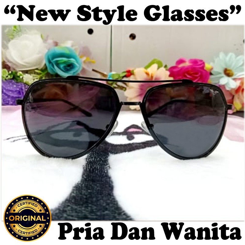 Kacamata hitam normal kacamata gaya pria wanita fashion big sunglasses unisex model aviator color