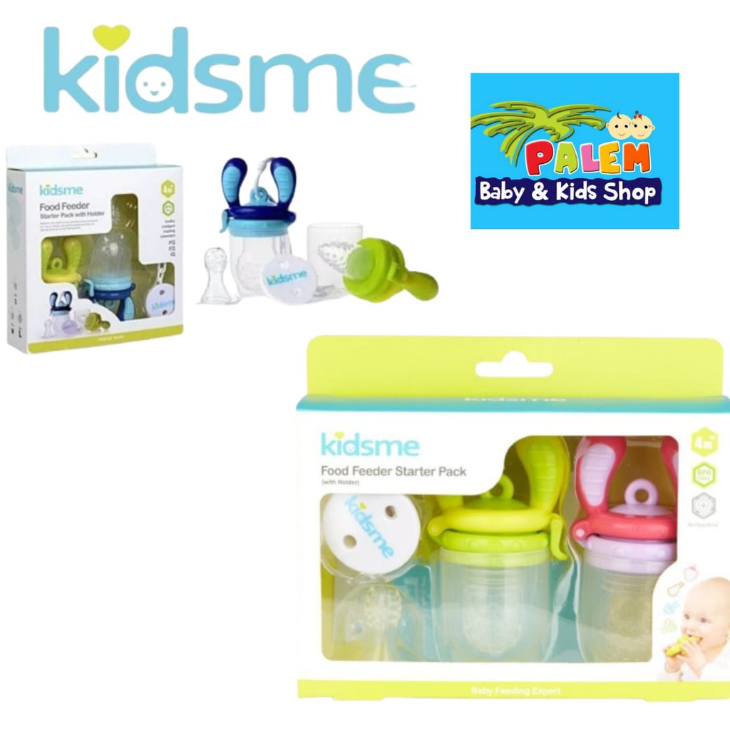 Kidsme Food Feeder Starter Pack With Holder / Set Alat Bantu Makan Bayi Plus Tempat 160362