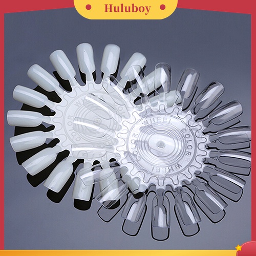 Huluboy Huluboy♡ 10pcs Palet Display 18 Kuku Palsu Bentuk Roda Bulat Bahan Plastik