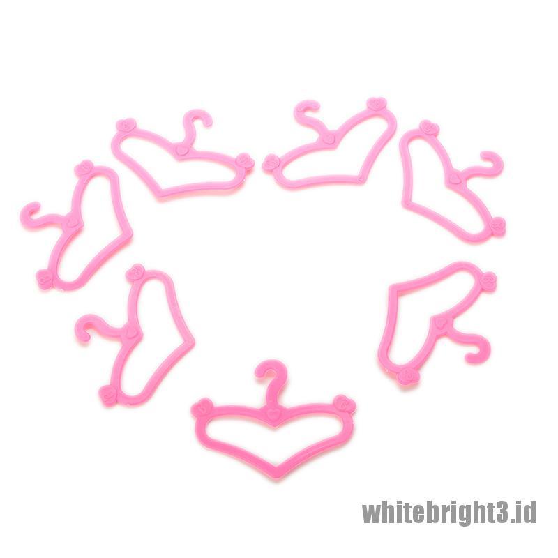 (white3) 50pcs Gantungan Baju Warna Pink Untuk Boneka Barbie