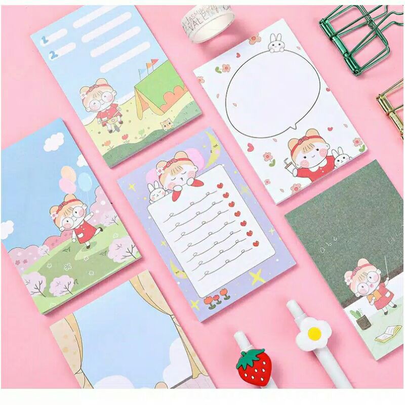 

50 lembar Memopad Notes Bujo Deco Paper Journaling studygram