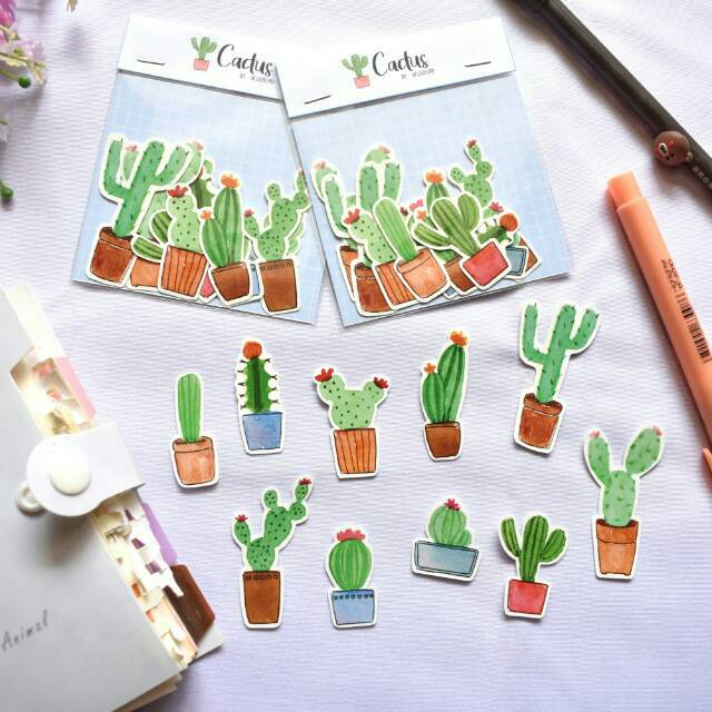 

Stiker Kaktus / Cactus Sticker Pack / Stiker Kaktus Watercolour