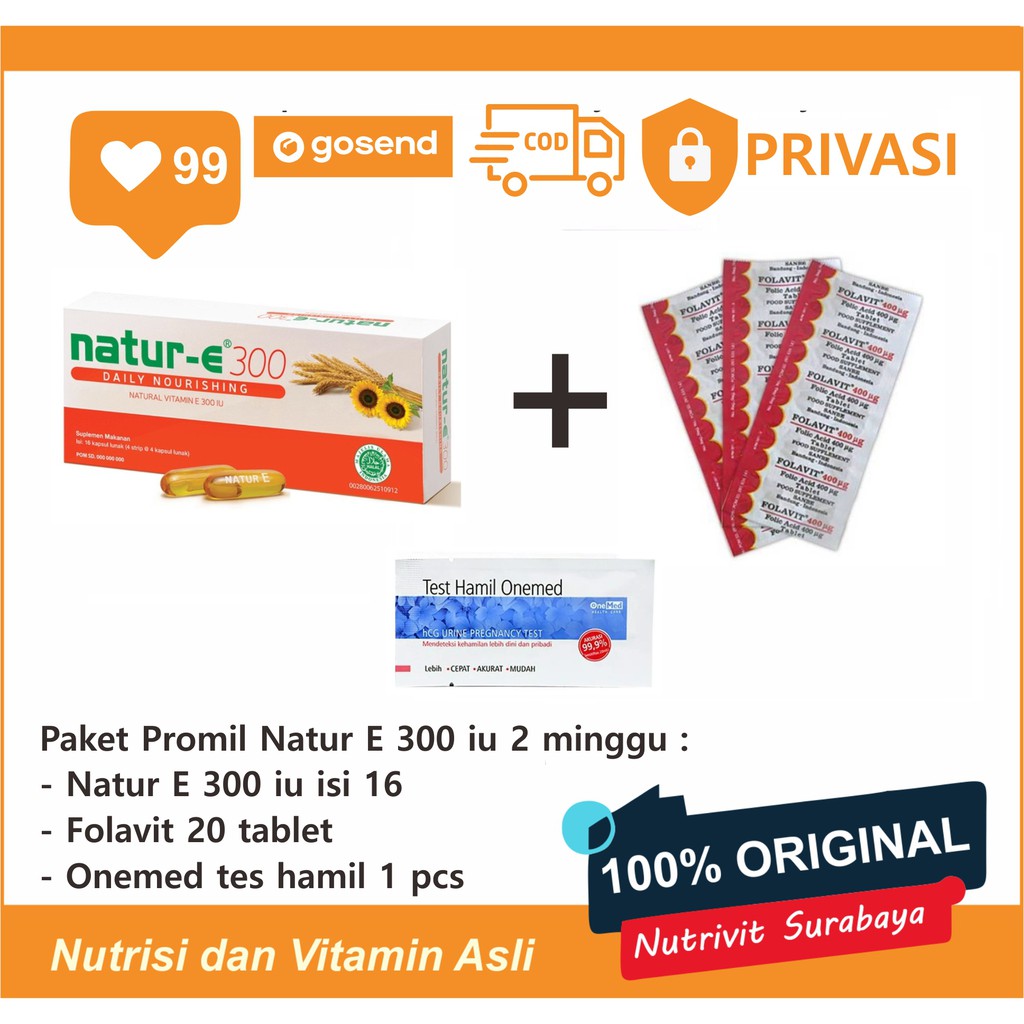 PAKET PROMIL NATUR E DAN FOLAVIT 1 BULAN