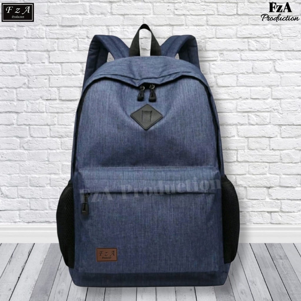 FzA Official - Tas Ransel Gendong Laptop Distro Sekolah Kuliah Pria Wanita Backpack Murah Original Tas Punggung Laptop - Blue DNM