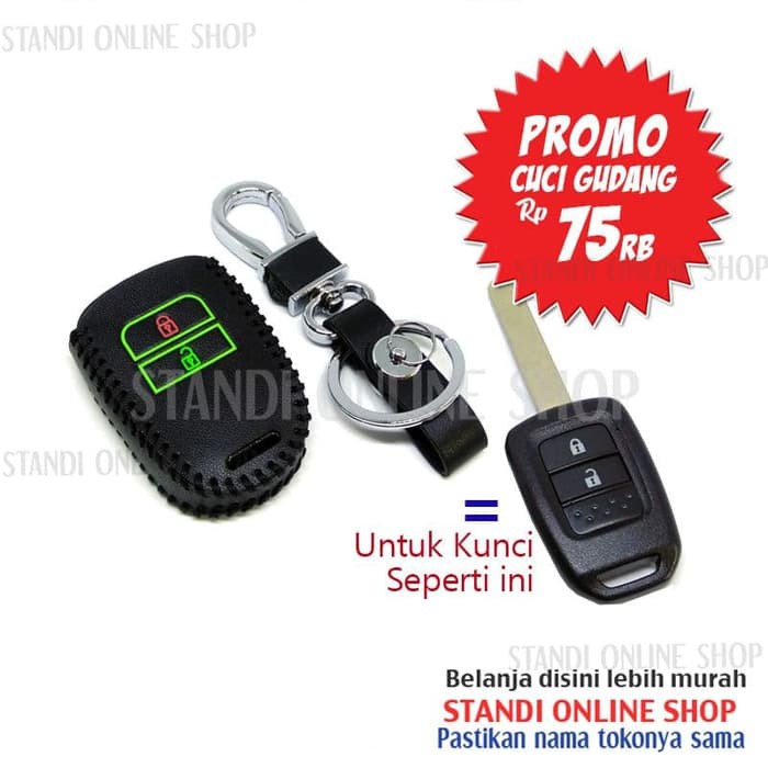 PROMO Leather Key Case Sarung Kunci Kulit Honda BRV New Mobilio Brio Jazz