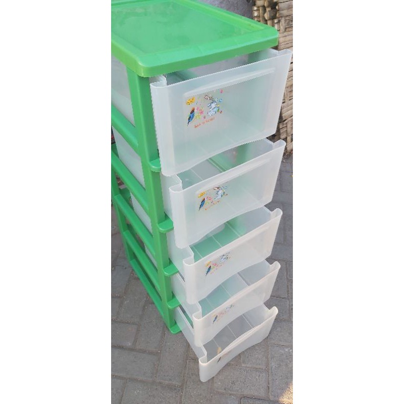 Lemari PLastik LACI Bening Kartun Susun 5