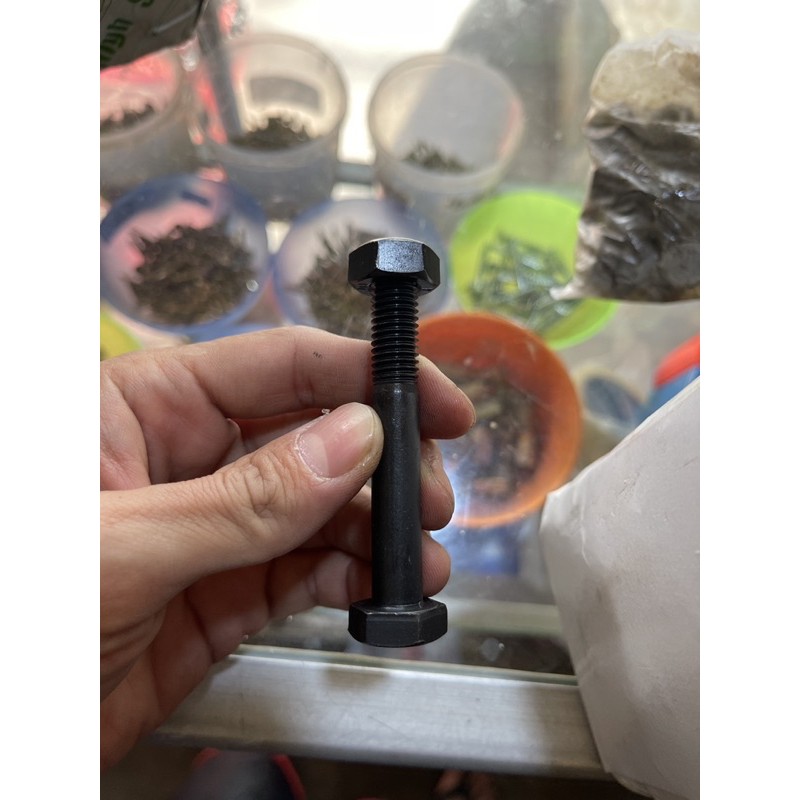 BAJA M10 x 70 x P1.5 - BAUT MUR BAJA KUNCI 17 PJG 7 CM DRAT KASAR - BAUT MUR BAJA HITAM KUNCI 17