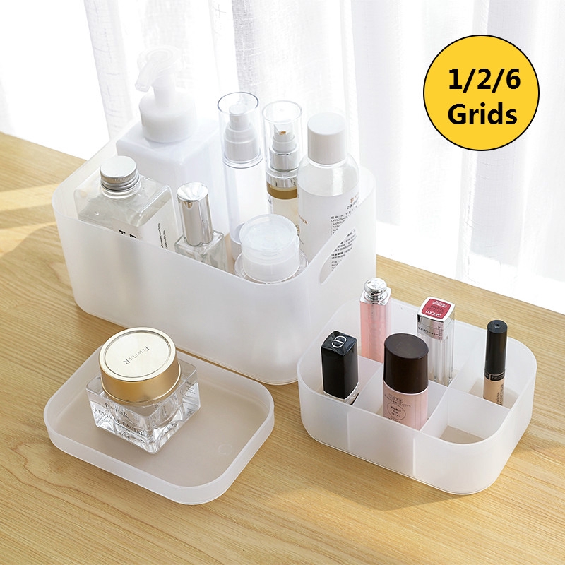 1/2/6 Grids Plastic Makeup Organizers Storage Box / Drawer Organizer Box /Desktop Makeup Organizer