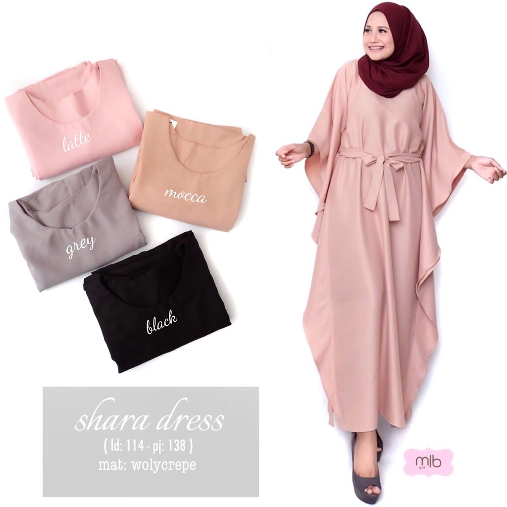 fashion muslim gamis polos gamis murah gamis batwing dress muslim busana muslim shara mlb