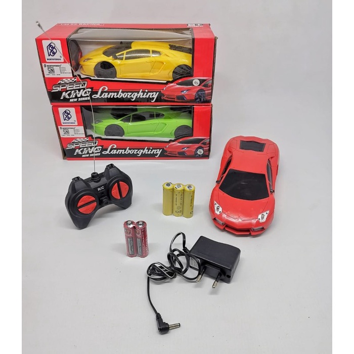 RC Mobil Lamborghini 1/24 | Mainan Anak Mobil Remote Control Charger - Hijau
