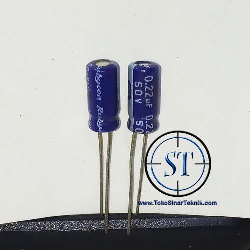 x10 Capacitor Elco 0.22uf 50v Kapasitor Elko 0,22 Mikro 50 Volt 0.22 / 50v 0.22/50v 0.22 Micro Speart Part Elektronik isi 10 Pcs