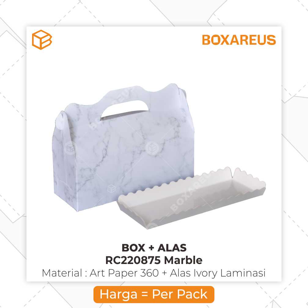 Rollcake Box, Brownies Box, Packaging, Dus, Kotak | RC220875 Marble (20pc)