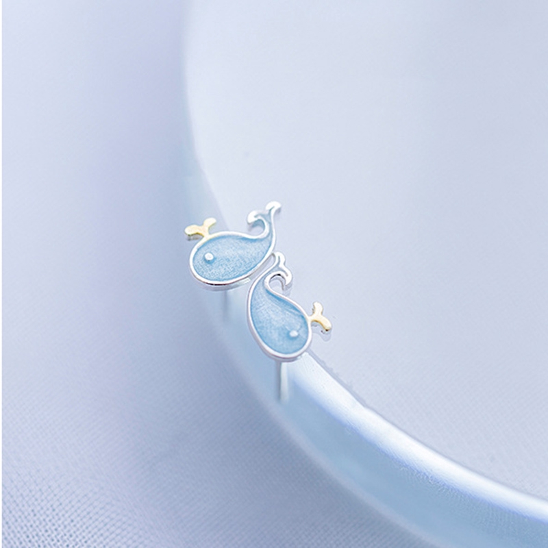 Anting Stud Desain Lumba-Lumba Gaya Korea Untuk Wanita