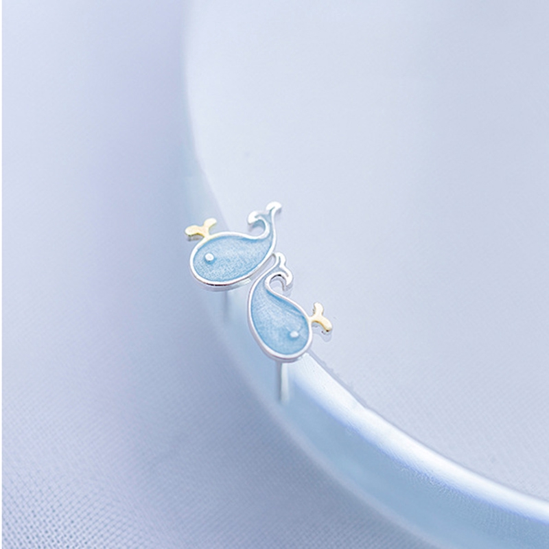 Anting Stud Earrings Dolphins Earring Ear Cuff For Women Girls Fashion Jewelry Gifts Sweet Heart Jewelry