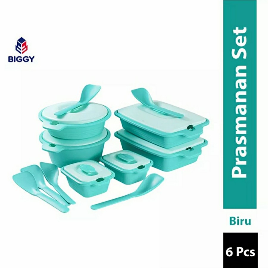 AQUAMARINE SET PRASMANAN TEMPAT KOTAK PIKNIK BIGGY isi 6 SET