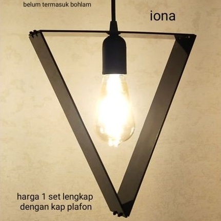 Lampu gantung minimalis akrilik hitam segitiga YL 1001A