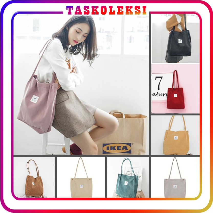 ☛TK☚ W056 Tas ToteBag Belanja Wanita Tote Bag Fashion Korea Import Murah