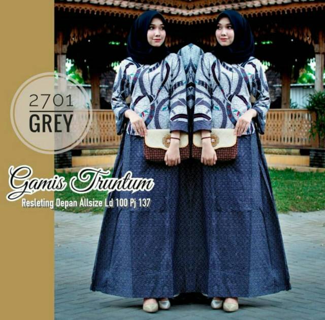 CP GAMIS TRUNTUM 2696 - GAMIS PEPLUM RUMBAI Original batik bisa COUPLE