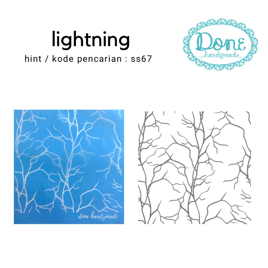 Twig silk screen lightning motif clay scrapbooking stencil ss67