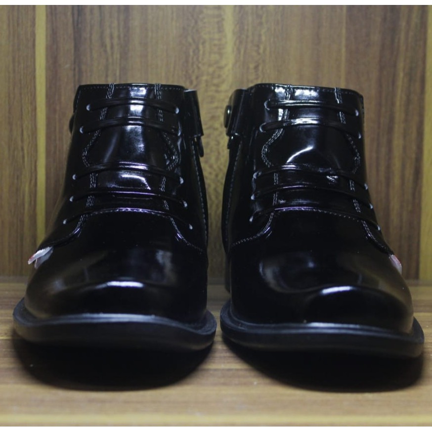 Sepatu Pdh Pantofel Tali Putar Kilap Kulit Sintetis Premium Untuk Kerja Kantor TNI POLRI SECURITY SATPAM