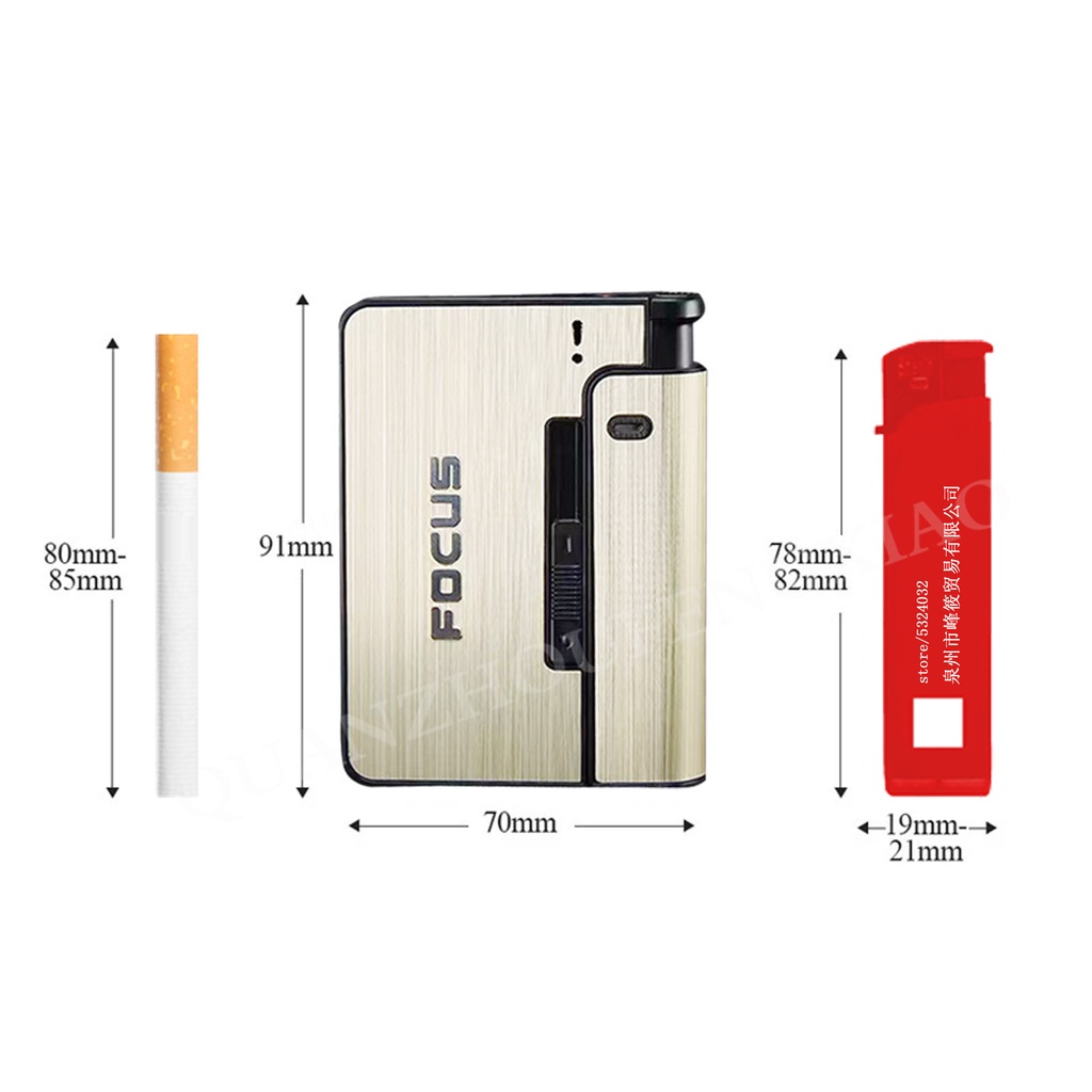 10pcs Case Rokok Otomatis Portable Bahan Metal