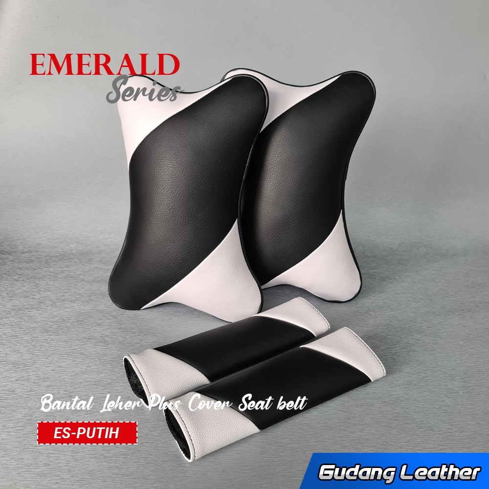 Bantal Mobil Kulit Sintetis PLUS Cover Seat Belt - Emerald Series