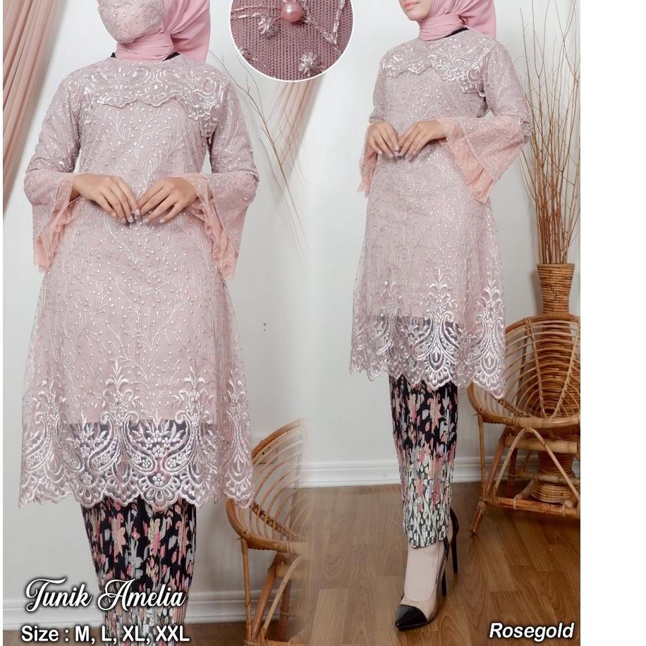 TERLARIS TUNIK KEBAYA MODERN AMELIA - ATASAN TUNIK TILE - KEBAYA BROKAT - KEBAYA KONDANGAN TERBARU -