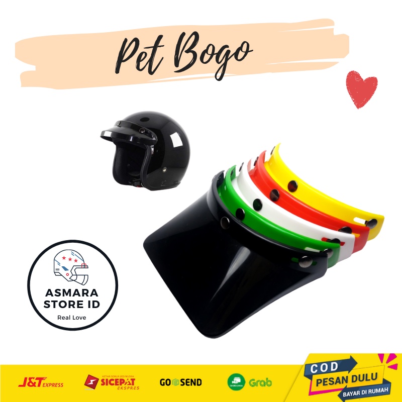 PET HELM BOGO CARGLOSS MURAH KEREN TOPI HELM BOGO PANJANG KANCING TIGA
