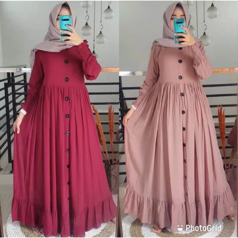 PROMO GAMIS WANITA TERBARU 2021 LEBARAN #anggosae gamis remaja, dewasa, gamis jumbo gamis seragaman pengajian, kondangan, grup dll ready size XS, S, M, L, XL, XXL, XXXL-3