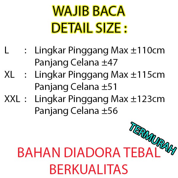 Celana Pendek Training Bahan Tebal Berkualitas DORA L - XL - XXL Jumbo