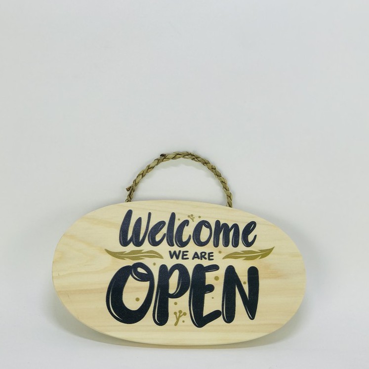 

Papan Kayu Kustom Gantung Oval Hiasan Dinding 25cmx15cm 2 sisi