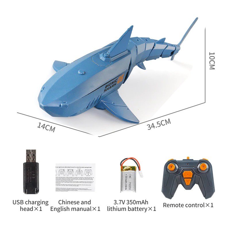 Remote Control Mainan Air Ikan Hiu Water Whale Shark Fish 2.4G RC