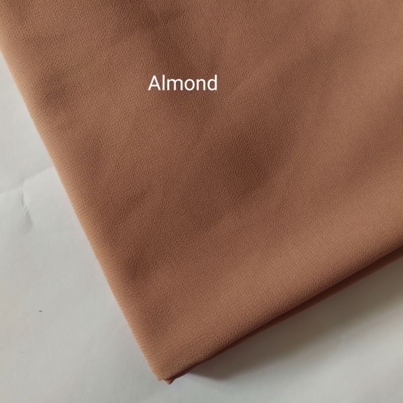 PASMINA 2 in 1 INER / PASHMINA + INNER /  PASHMINA / PASHMINA CERUTY (dijahit dengan innernya)-Almond