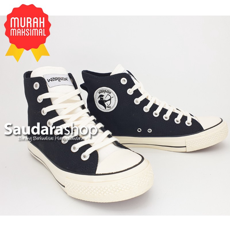 Sepatu Warrior POSEIDON Black HC / Sepatu Warrior POSEIDON Hitam HIGH