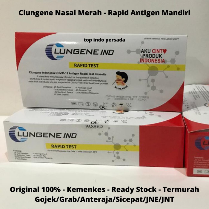 ALAT CEK KESEHATAN ANTIGEN SWAB RAPID TEST LUNGENE MERAH AKURASI 92 PERSEN